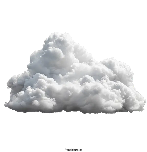 [Transparent Background PNG]Fluffy Cumulus Cloud against White Background
