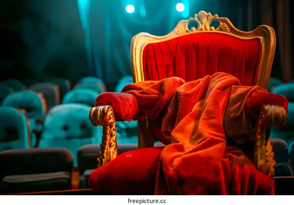 Red Velvet Chair in Theater Setting