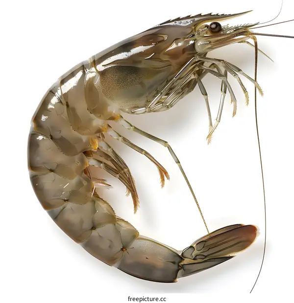 Fresh raw shrimp isolated on white background