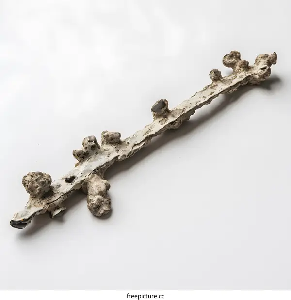 Fulgurite on white background