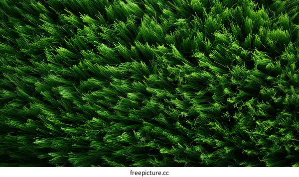 Close-up of green artificial grass texture background