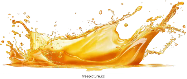 [Transparent Background PNG]Orange Juice Splash Illustration