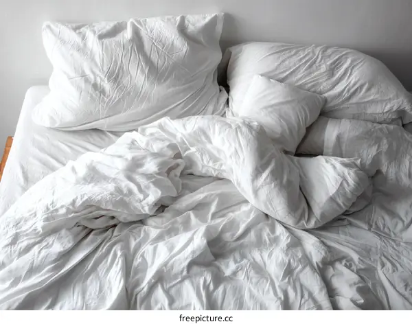 Messy White Bed Linens