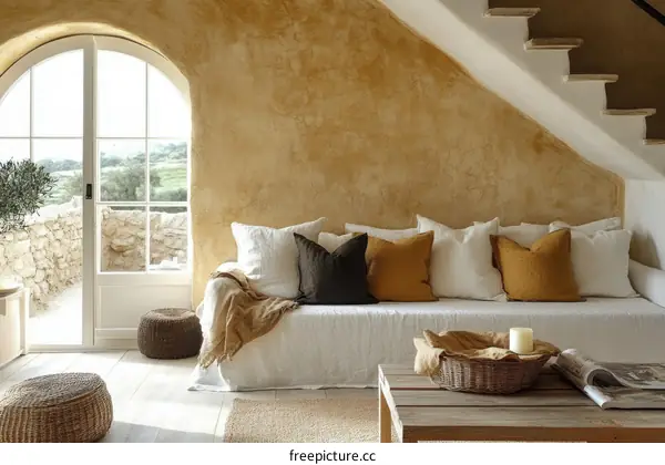 Rustic Farmhouse Living Room with Natural Hues