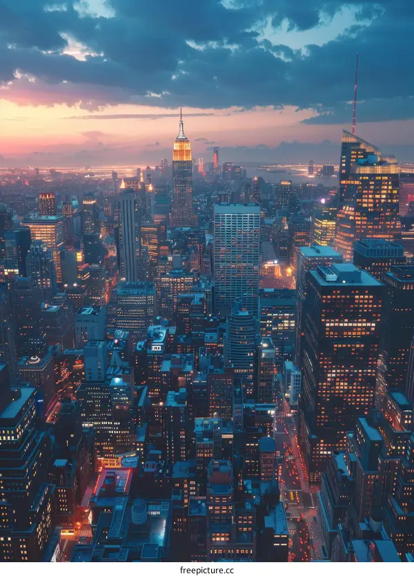 Manhattan Skyline at Sunset