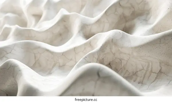 Abstract Wavelike White Marble Texture