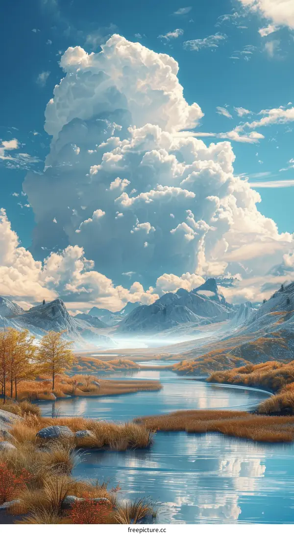 Serene Mountain River Landscape