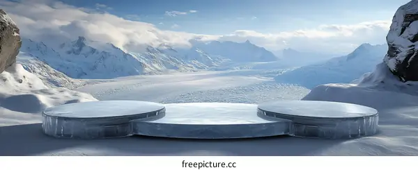 Icy Glacier Mountain View Product Display