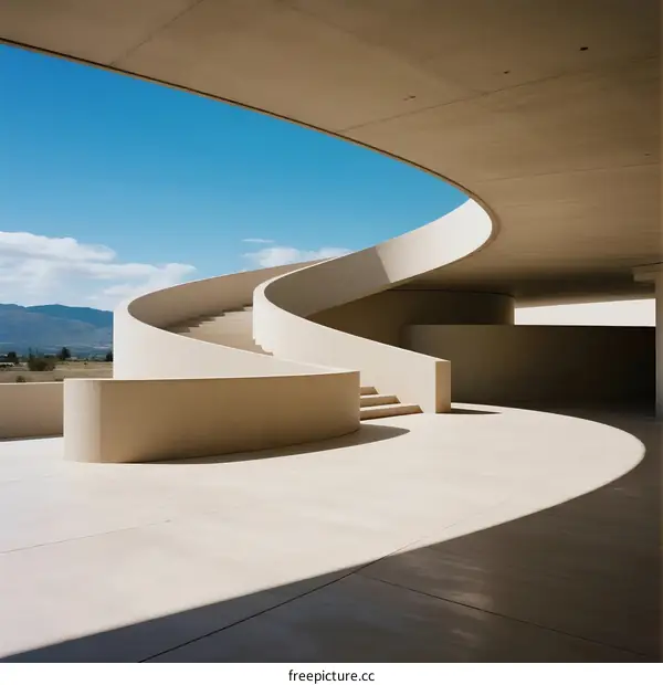 Spiral Staircase in Modern Architectural Design with Open Space