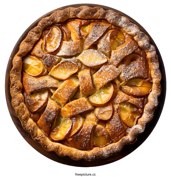 [Transparent Background PNG]Homemade apple pie with cinnamon on wooden table