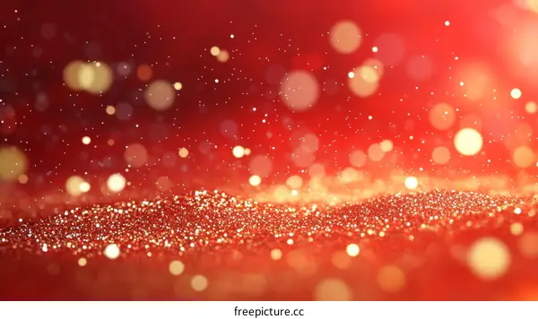 Red Glitter Background with Bokeh Effect