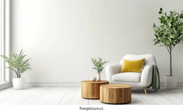 Modern Minimalist Living Room Scene