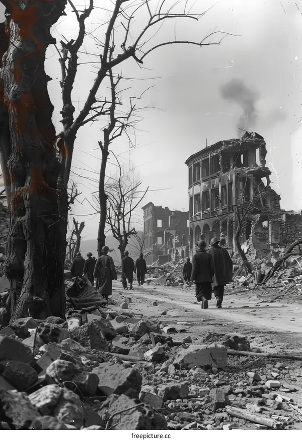 The Aftermath of the Bombing of Dresden Germany in World War II