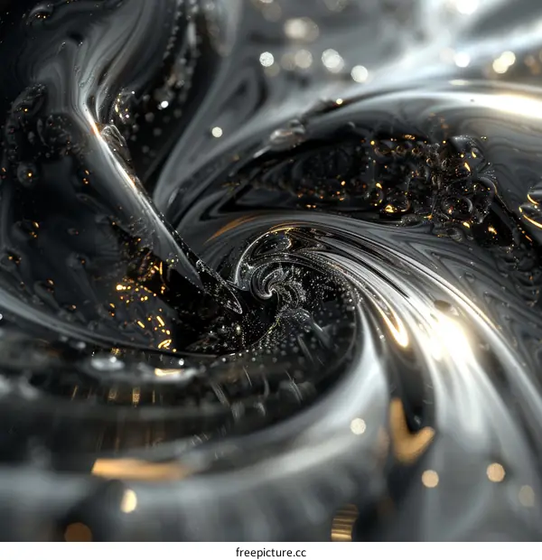 Black and white fluid art