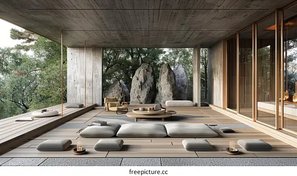 A Peaceful Retreat: Modern Zen Space with Natural Elements