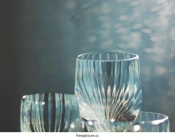 Elegant Glassware Display Against a Soft Background