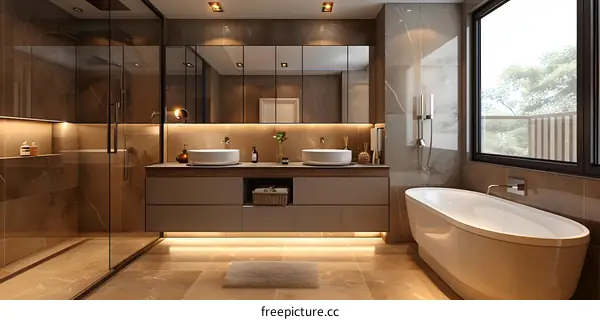 Modern and minimalist bathroom