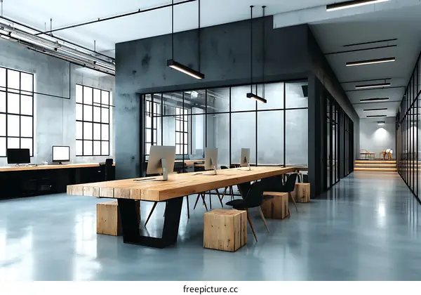 Modern Industrial Loft Office Space Design