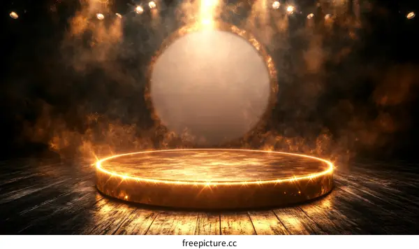 Luxury Gold Stage Podium Product Display