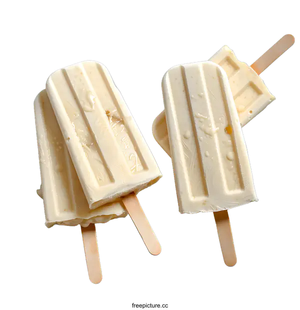 [Transparent Background PNG]Creamy Popsicles on White Background