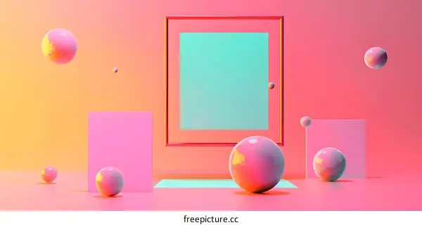 Abstract Colorful 3D Geometric Shapes Background