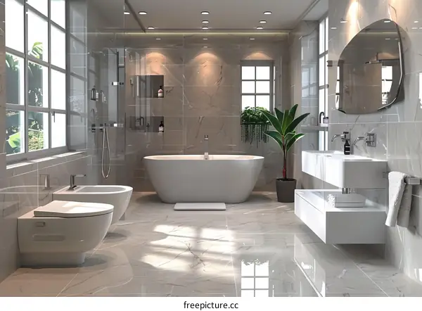 Modern Luxury Bathroom Design Illustration