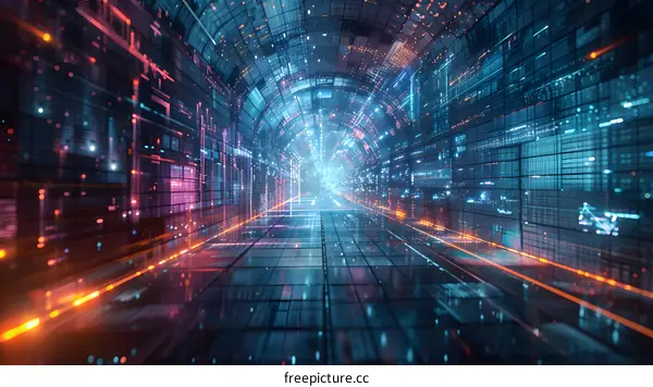 futuristic technology tunnel