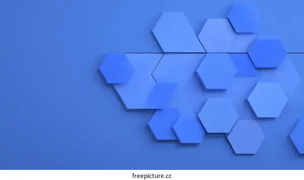 Abstract Blue Hexagon Pattern Background