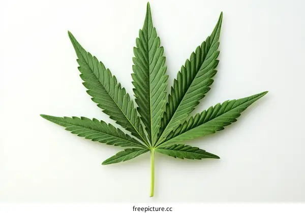 Closeup of a Cannabis Leaf