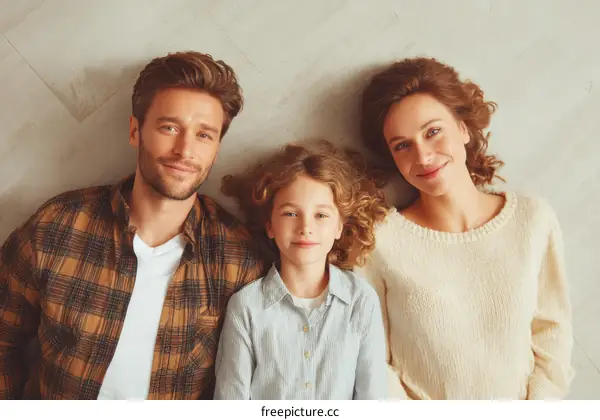 Happy Family Lying Down on the Floor