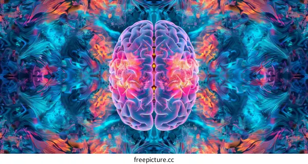 Colorful Abstract Painting of Human Brain