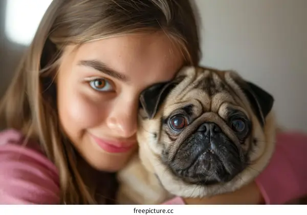 pug and girl best friends forever