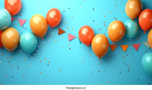 Birthday Celebration Colorful Balloons