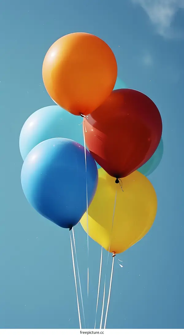 Colorful Balloons Against a Blue Sky