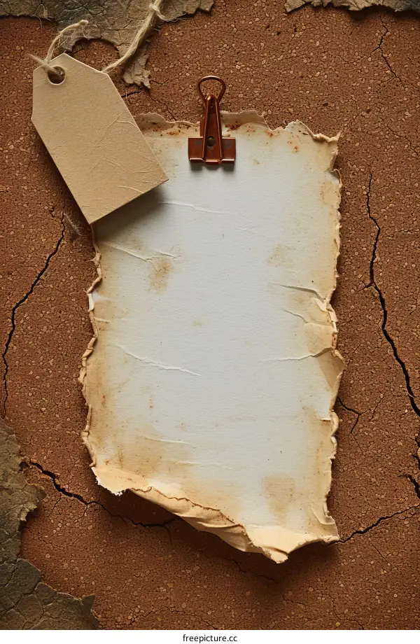 vintage paper texture background with a paper tag