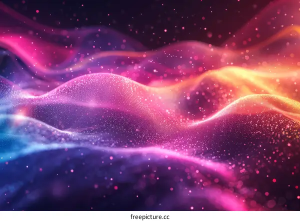 Glowing Waves and Particles of Abstract Background