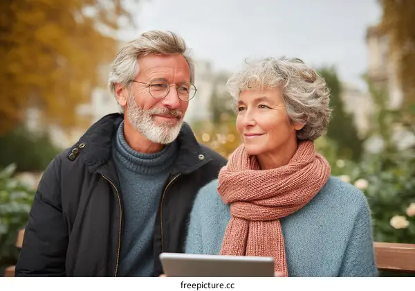 Elderly Couple Enjoying Autumn Day Out