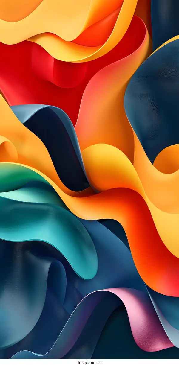 Abstract Colorful Wavy Lines Design