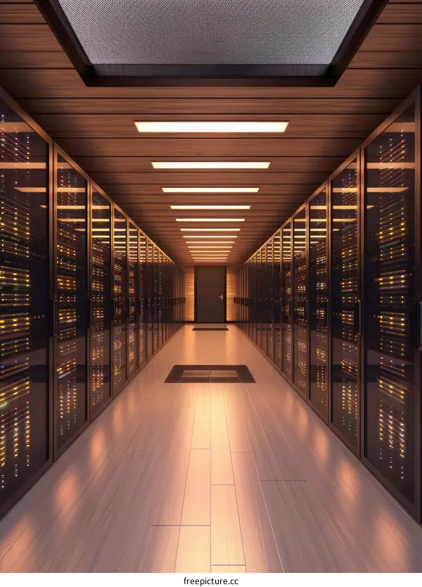 Server room with many server racks