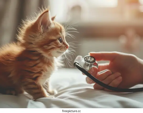 Ginger Kitten Vet Checkup