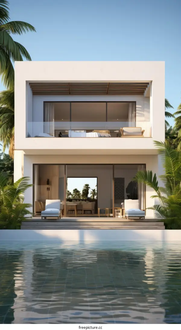 Modern Minimalist Tropical Villa With Pool