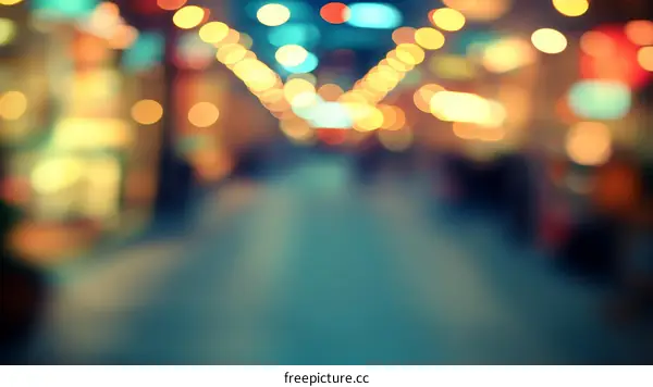 Blurred Night City Street Lights