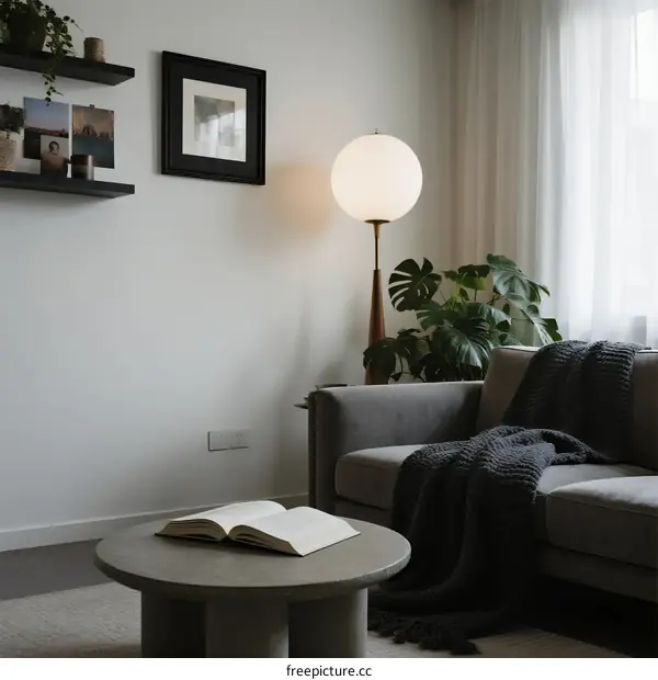 Cozy Living Room Interior with Modern Furniture and Plants