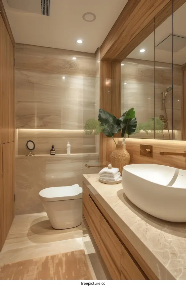 Modern Luxury Bathroom Design with Natural Stone
