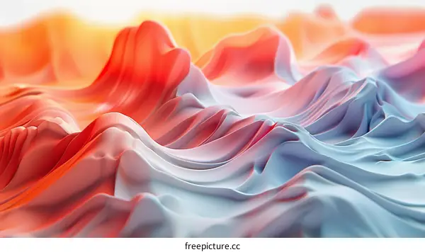 Colorful and Wavy Terrain in 3D Rendering