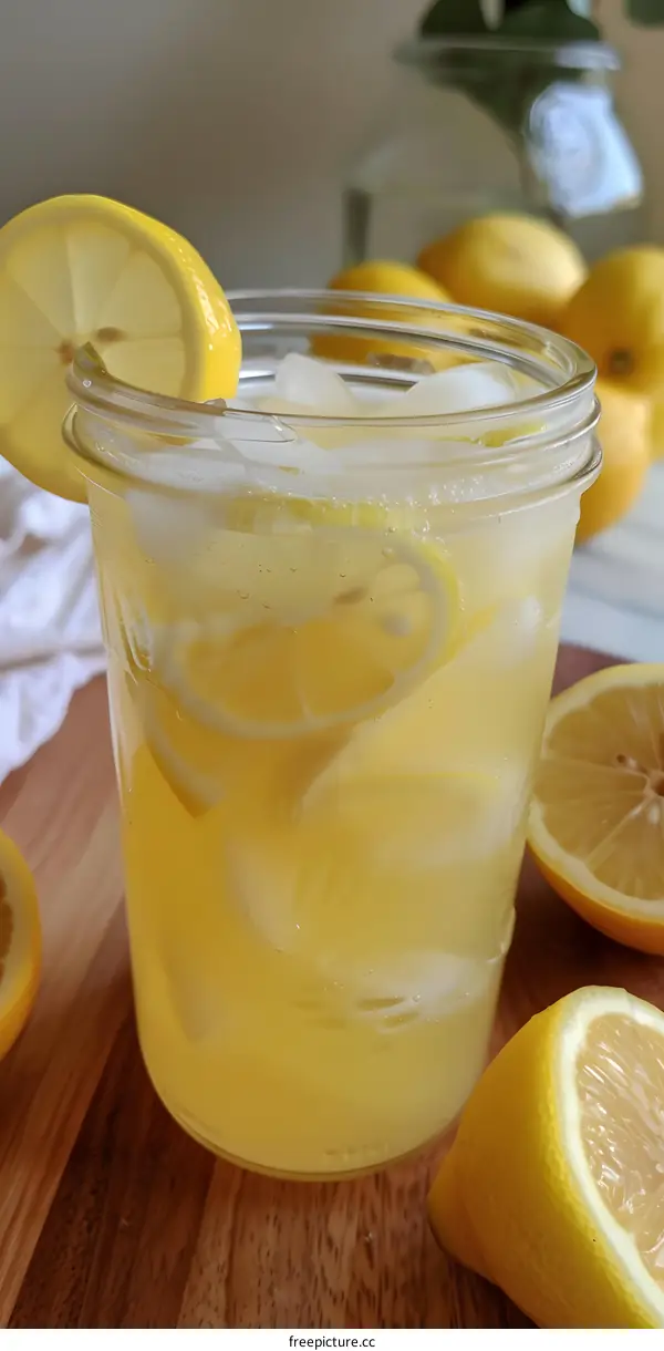 Refreshing Iced Lemonade with Lemon Slices