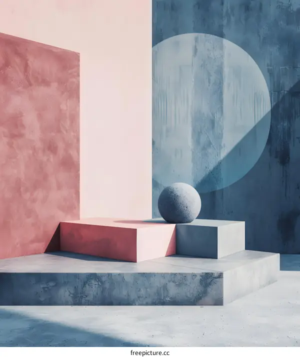 Abstract Minimalist Concrete Geometric Shapes Background