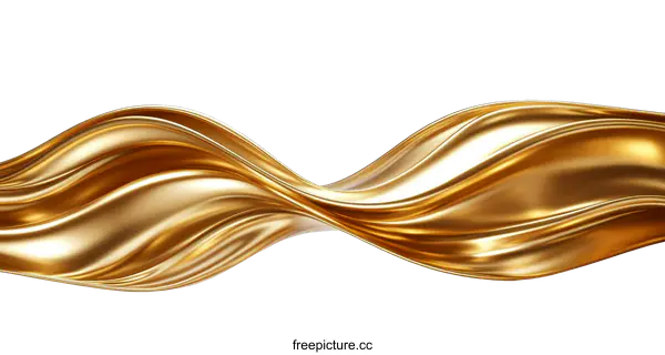 [Transparent Background PNG]Abstract Gold Liquid Flowing Design