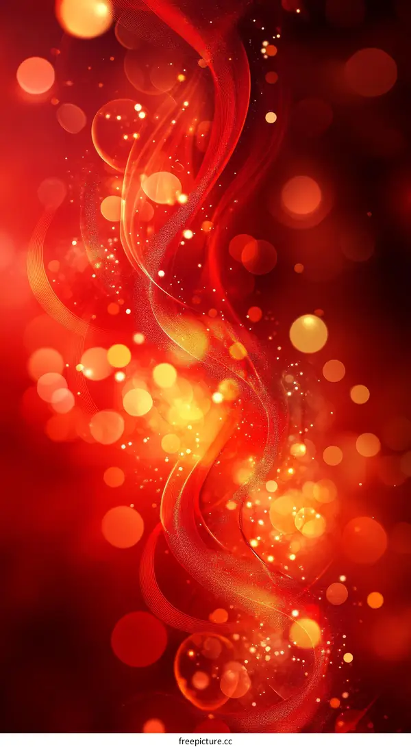 Abstract Red Background with Bokeh