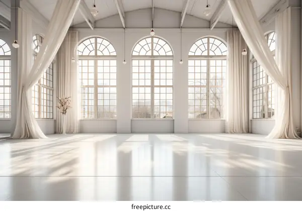 Bright and Airy White Room with Large Windows